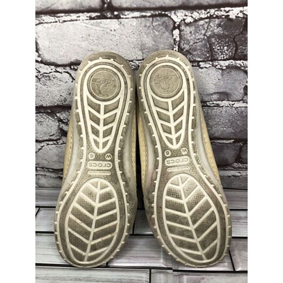Crocs Melbourne II Khaki Canvas Slip on Loafers Boat Shoes Women’s Sz 6M US/36EU - Picture 15 of 16